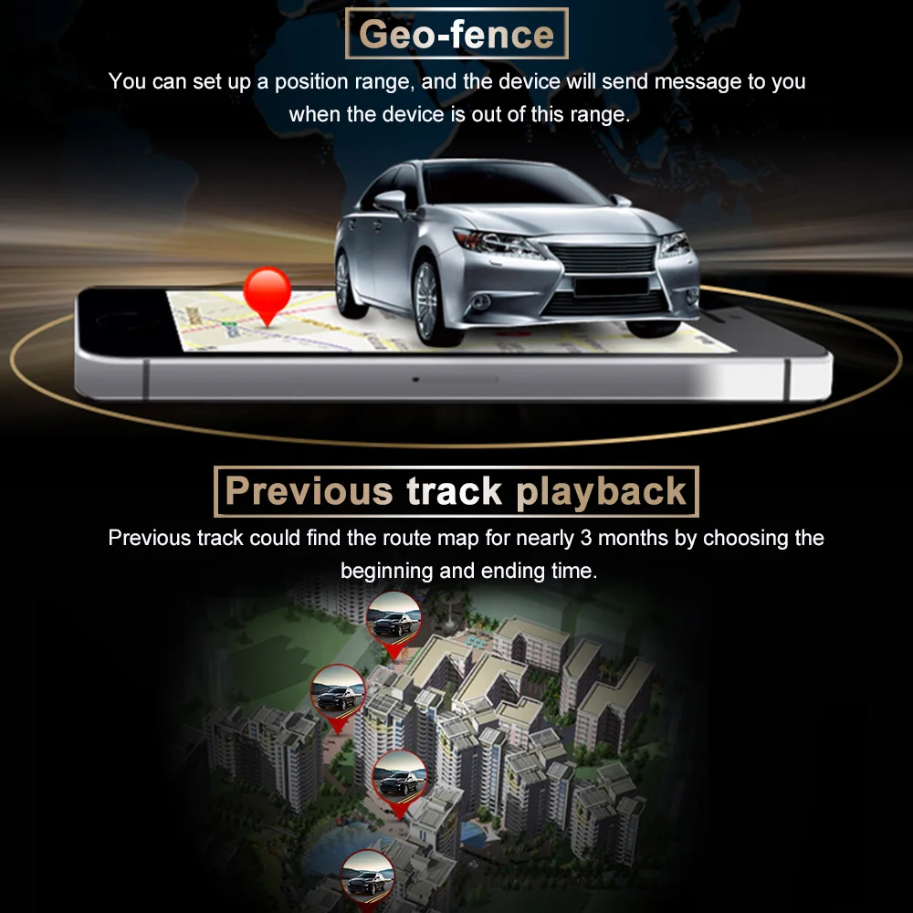 

GPS Satellite GSM Tracker Anti-theft Voice Monitor SMS iOS Andriod APP Real Time Positioning Alarm for Car Motorcycle Truck