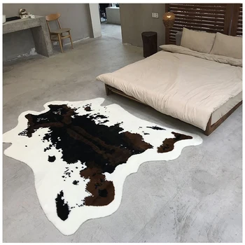 

Cow Style Carpets For Living Room Bedroom Imitation Leather Fashion Area Rugs Mat Door Mat Animal Print Carpet Home Decor