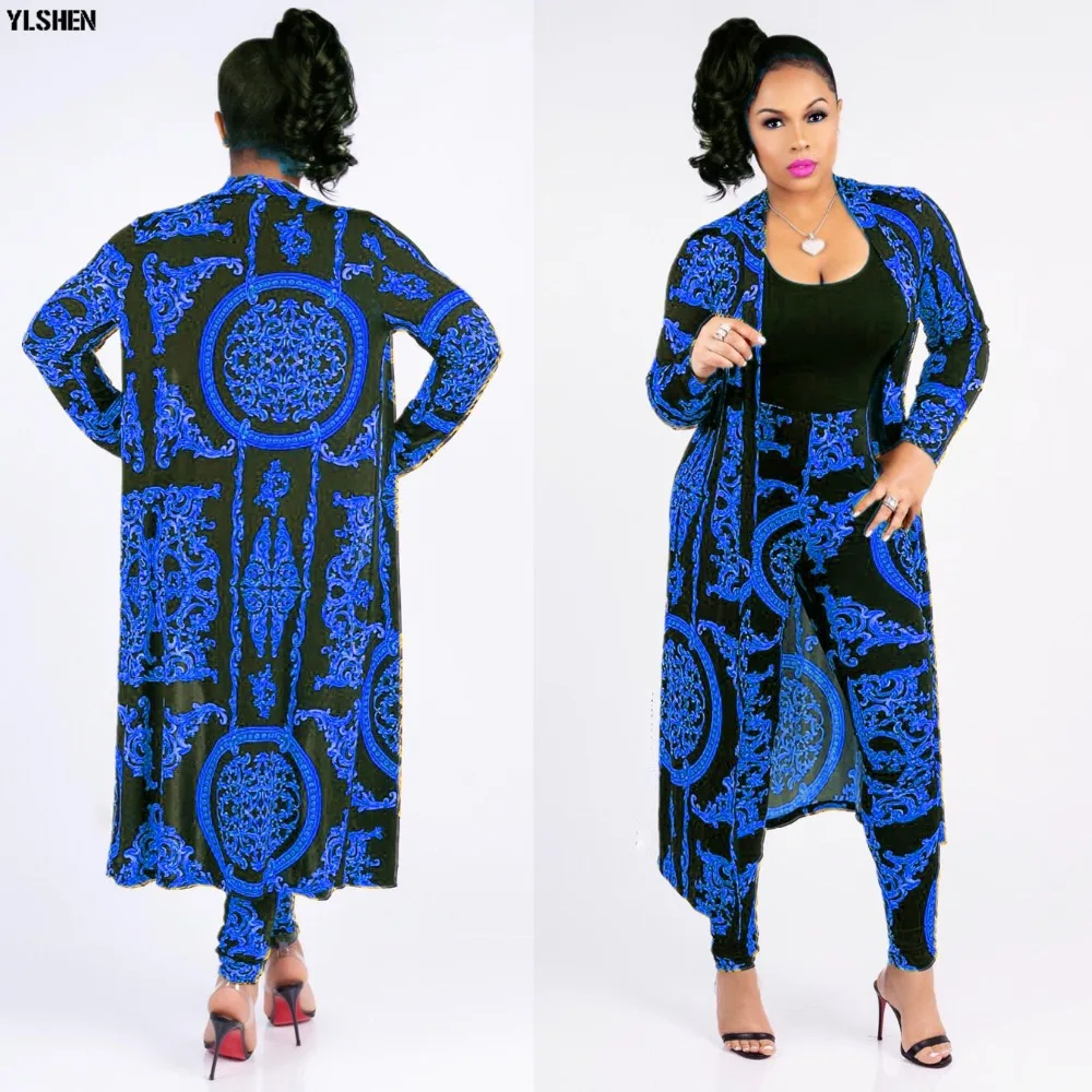 African Dresses for Women Dashiki Plus Size Two Piece Set Print Clothes Ankara Long Dress Suit Bazin Robe Africaine Femme 2019 14