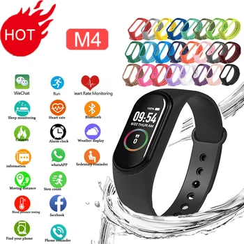 

M4 Smart Silicone Watchs Sport Wristbands for Men LED Screen Fitness Tracker Bluetooth Lift Waterproof Realme Intelligent Band