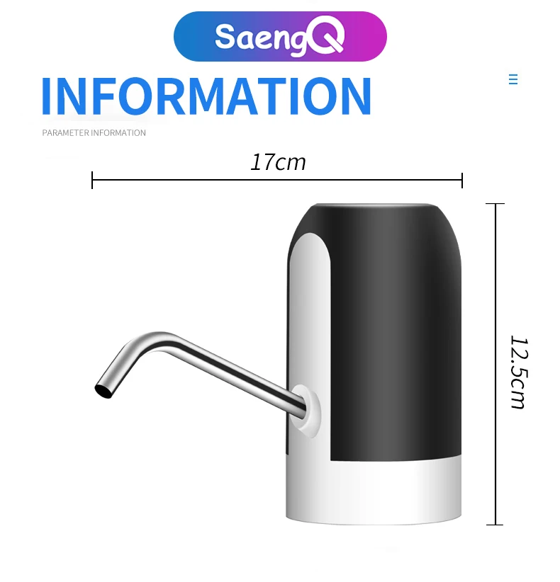 Usb rechargeable portable electric water dispenser pump for bottles – automatic and easy to use