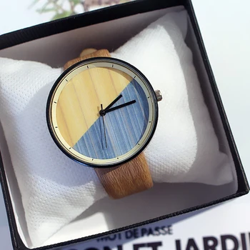 

Women's Watch Harajuku Style Grey Khaki Wood Grain Ladies Wrist Watch Quartz Watches Leather Wristwatch Fashion Female Clock
