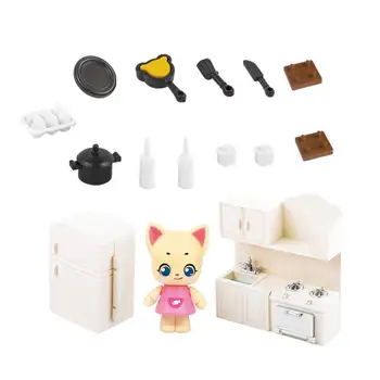 

Cartoon Kitty Simulation Kitchenware Pretend Game Children Toy Set