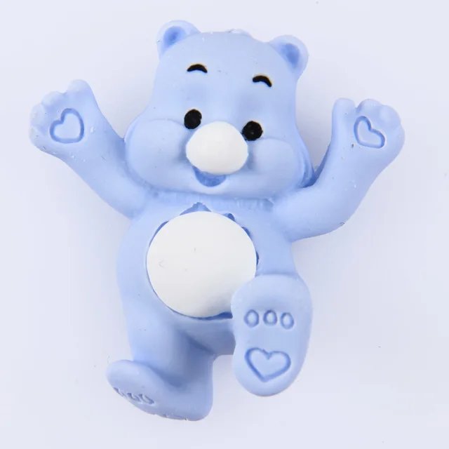 Hot Sale 1 Pcs Cartoon Bear Croc Shoe Charms Colorful Smile Face Baby Bear Clog Shoes Decorations Kid's Wristband Accessories r9606