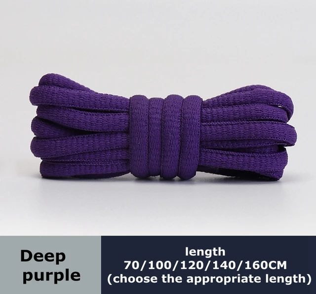 Men's and women's sports shoelaces color flat semicircular shoelace Suitable for all shoes Round laces 23 colors 1 pair Dark purple