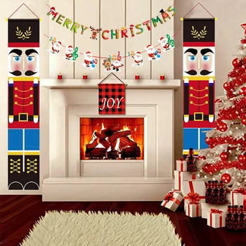 

Nutcracker Soldier Banner Merry Christmas Garland Decorations For Home Fireplaces Ornament 2020 Xmas Decor 2021 Happy New Year