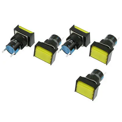 

5 Pcs Rectangular Yellow Cap Indicator Light Accident Signal Lamp DC 24V