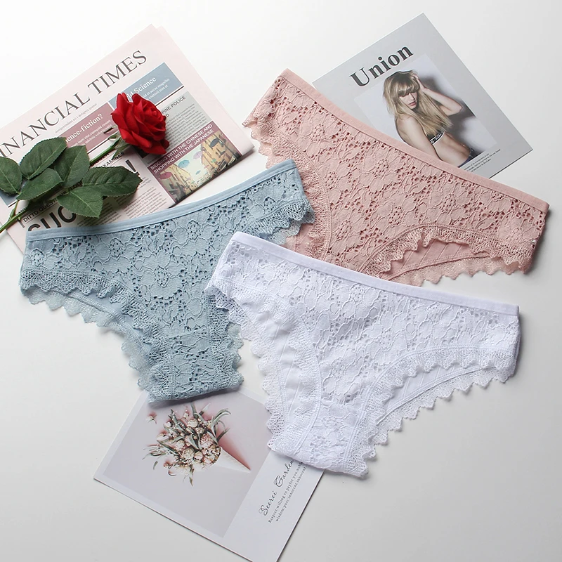 Set 22 3 шт./лот, комплект женских хлопковых трусов, бесшовное кружевное нижнее белье, женские дышащие трусы с низкой талией, сексуальное женское нижнее белье, мягкие женские трусики - Цвет: Set 22