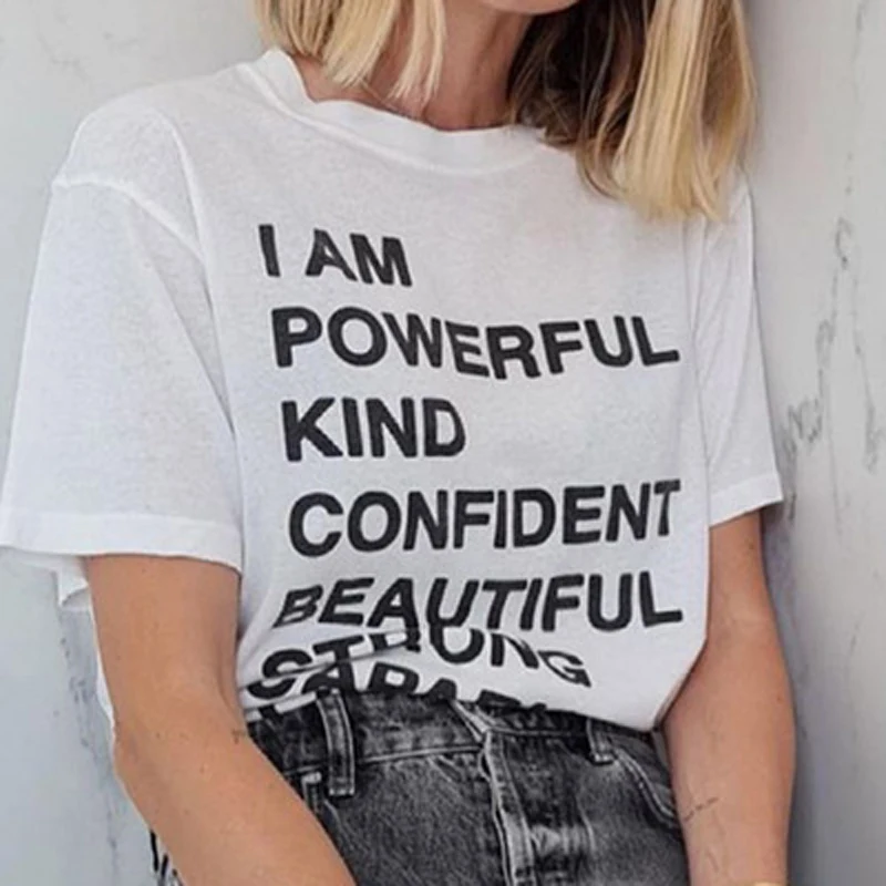 

Letter Cozy Tees Women Summer Short Sleeve O Neck Simple White T-Shirt Shirts Casual Vintage Soft Cotton Tshirts Tops