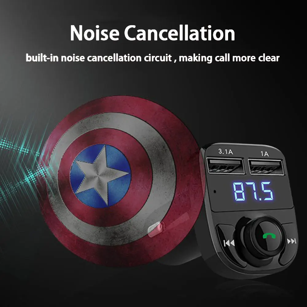 5 в 4.1A Bluetooth V4.0 Двойной USB гибкий автомобильный fm-передатчик MP3-плеер Handsfree стерео музыка Быстрая зарядка Bluetooth приемник