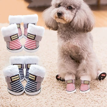 

Dog plush shoes Pet warm shoes Soft and comfortable Cat shoes Dog winter shoes Velcro shoes Dog shoes Pet outdoor shoes