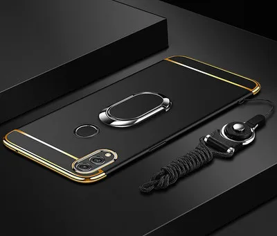 Магнитный металлический кольцевой кронштейн чехол для huawei p smart Z Роскошный PC кожаный чехол для huawei p smart Z P Smart Plus