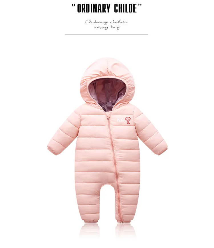 CYSINCOS/Зимний утепленный комбинезон для малышей; теплые комбинезоны с капюшоном для новорожденных; теплая верхняя одежда для малышей; однотонные спортивные костюмы для мальчиков и девочек