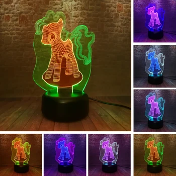 

Creative Unicorn Figures Mixed-Double-Color 7 Color Gradient Flash Child Baby Cafe Mall Decor Child Romantic Xmas New Years Gift