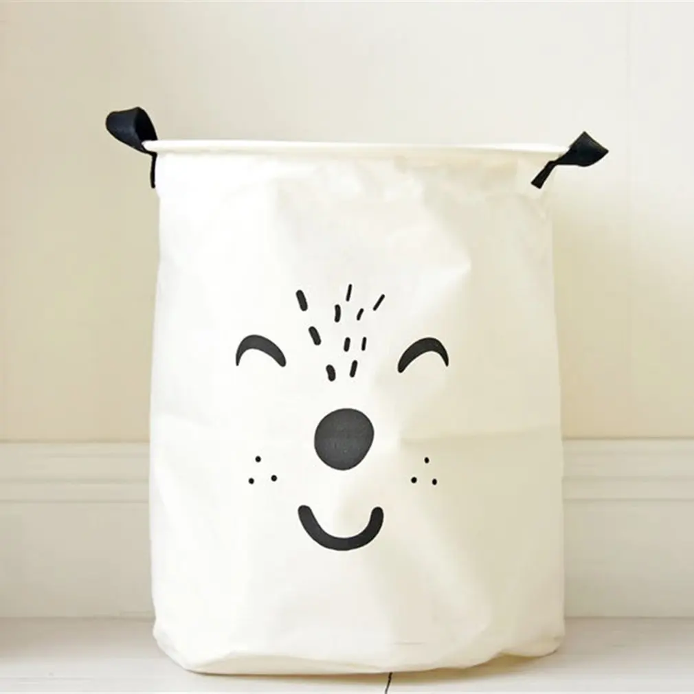 Foldable Cotton Linen Dirty Clothes Storage Barrel Basket Large Size Thick Bathroom Sundries Kids Toys Storage Organizer