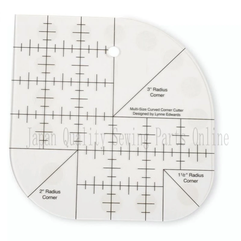 Нескользящий многоразмерный изогнутый угловой резак шаблон для квилтинга круглый 1," 2" " Радиус угол# MSSD-01S