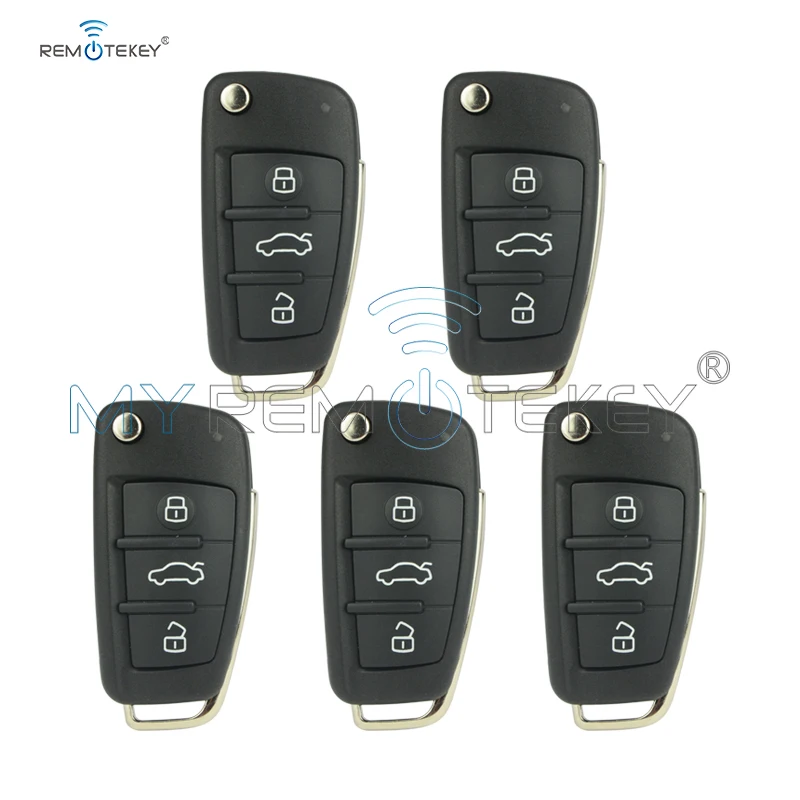 Remtekey 5 шт. 8P0 837 220 D 3 кнопки 434 МГц ID48 HU66 для Audi A3 TT 2006 - 2013 автомобильный пульт