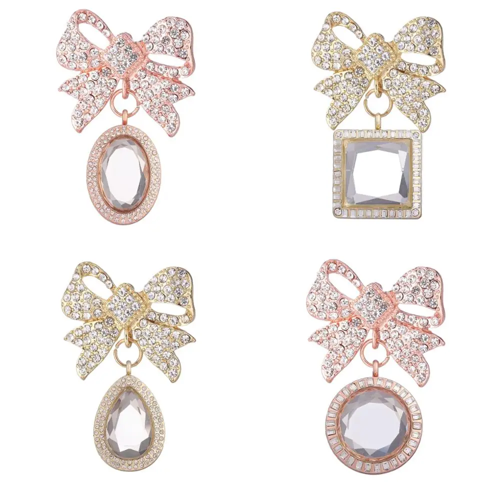 1pcs Oval stone Rhombus bowknot Brooch for Women Rhinestone Crystal Glass Alloy Lockets Living Memory Floating Charm Pins | Украшения и
