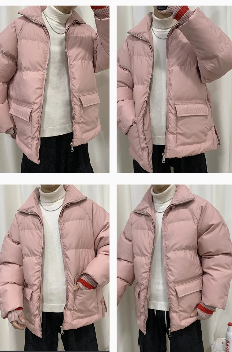 Privathinker Winter Men Short Thick Parkas Jacket Male Fashion Loose Warm Coat Male Streetwear Korean M-5XL Solid Clothing