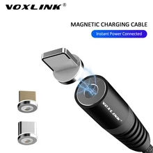 VOXLINK светодиодный магнитный usb-кабель для iPhone Xs Max 8 7 6 и кабель USB type C и кабель Micro usb для samsung Xiaomi huawei htc USB C