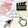 Minimalism Label Pins Worker Brooches Movie Board Computer Keyboard Pointer Enamel BackPack Pin Men Women Jewelry Badges Gifts ► Photo 2/6