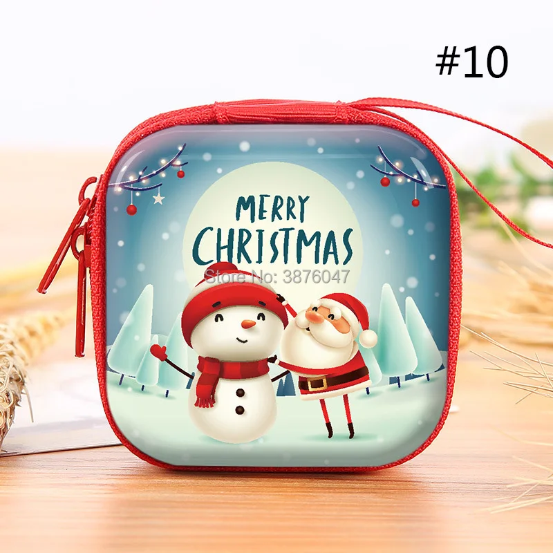 1 шт. веселые рождественские сумки для конфет, жестяная подарочная коробка, украшения для рождественской вечеринки, подарки на год, детские игрушки, сумочка для монет - Цвет: 10