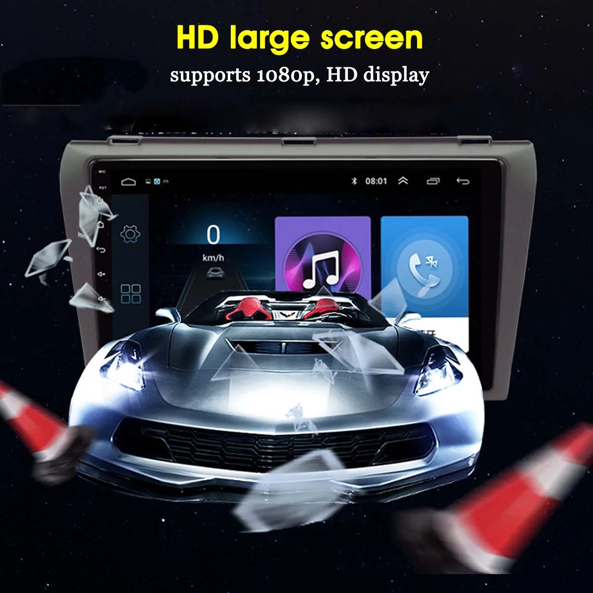 Audew WI-FI 1+ 16G 9 ''Сенсорный экран Автомобильный GPS навигатор HD Дисплей встроенного модуля bluetooth Ночное видение голос для Mazda 3 2004-2012