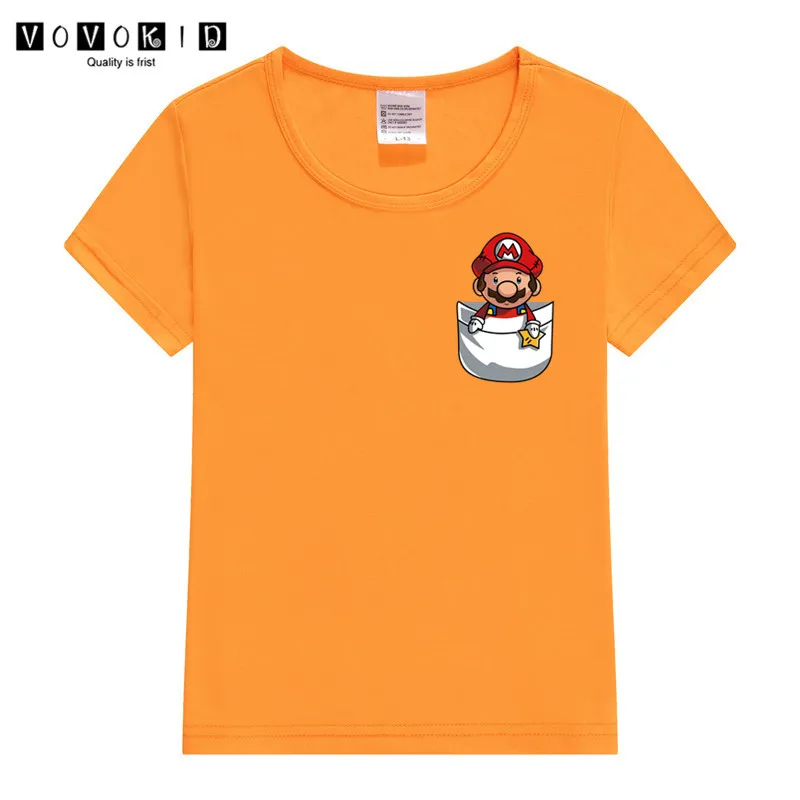 Little Girl Boy Super Mario Bros Print Funny Cartoon T-shirt Chlidren Summer The Lion King Top Baby T Shirt Thanksgiving Shirt