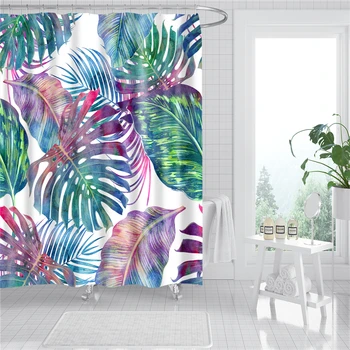 

Modern Plant Shower Curtains Bathroom Curtain Leaves Cactus Pictures Bath Screen for Living Room Home Decor DW367