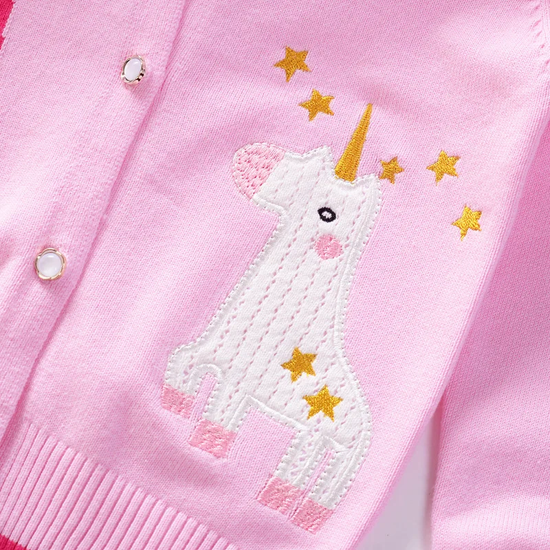 

Girl'S Knitted Cardigan 2019 Autumn New Style Applique Cloud Medium-small Kids' Sweater Small Cardigan Baby Sweater