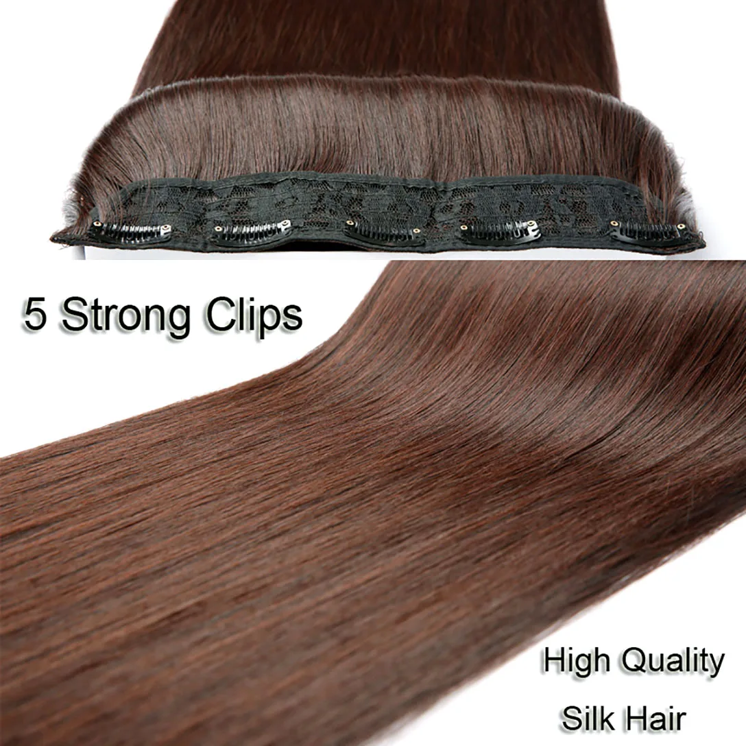 AOSIWIG 3"-38" 5 клипов длинные прямые натуральные цвета волосы для наращивания высокотемпературное волокно синтетические 5 клипов для наращивания волос