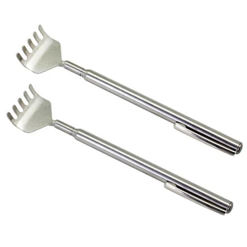 

10Pcs Stainless Steel Telescopic Portable Adjustable Size Pen Clip Telescopic Back Scratcher Itch Scratch Massage Tool
