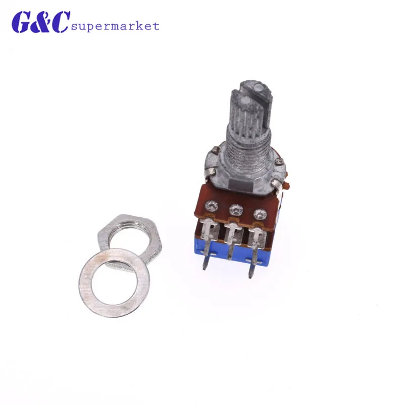 Stereo B50K Ohm Dual Linear B Type Taper Volume Control Potentiometer Switch 50K R125G