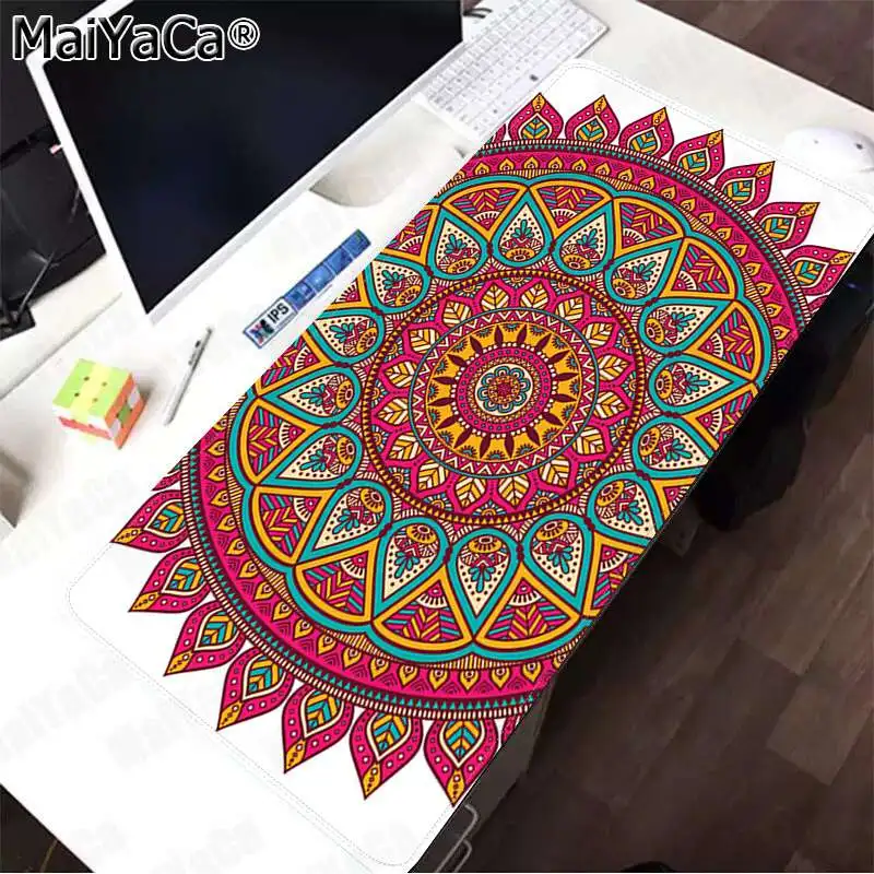 MaiYaCa ваш собственный коврик с красочным принтом мандалы для офисных мышей геймерский мягкий коврик для мыши большой коврик для мыши клавиатуры коврик