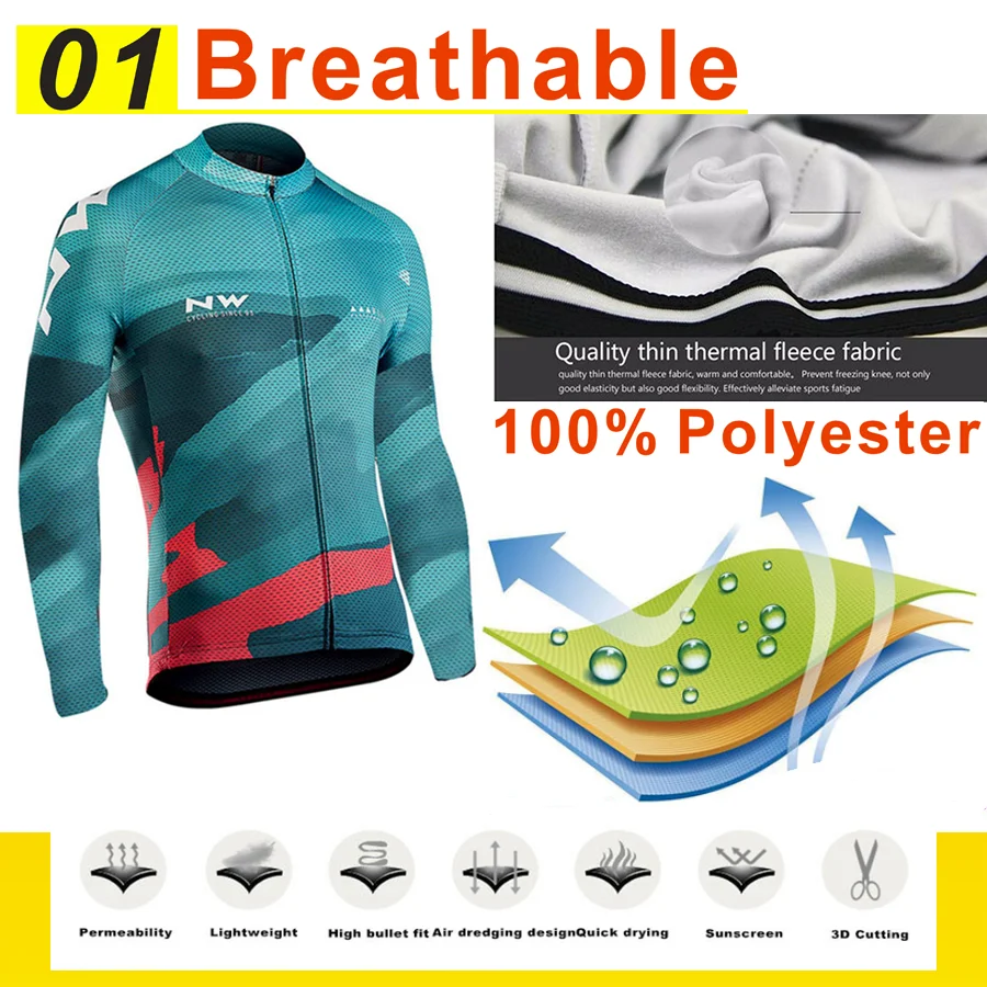 Весна Осень pro team groupama NW Велоспорт Джерси наборы с длинным рукавом Ropa Ciclismo быстросохнущая MTB велосипедная одежда 9D гелевый коврик набор