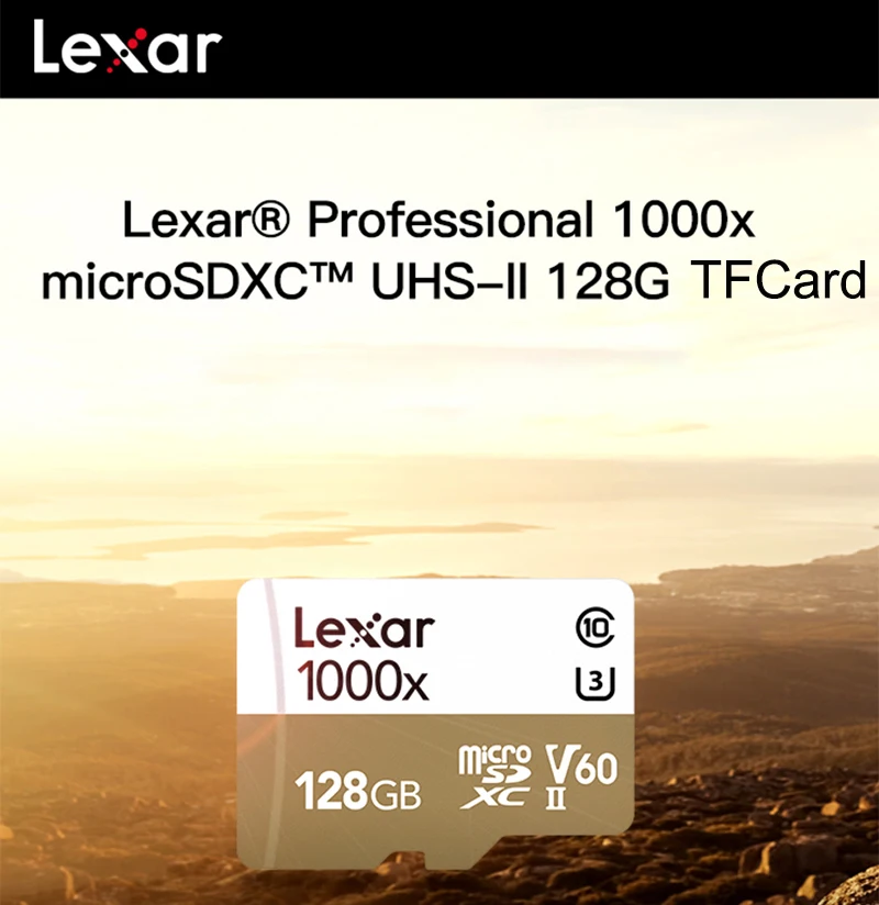 Lexar карты памяти 32 Гб 64 Гб 256 1000x Micro SD 150 МБ/с. C10 устройство для считывания с tf-карт для Камера