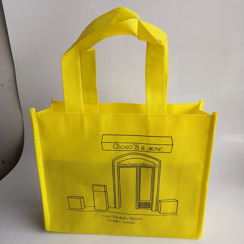 500pcs/Lot Custom Smiling Face Non Woven Tote Bag, Clothing Store Bag, Packaging Gift Shopping
