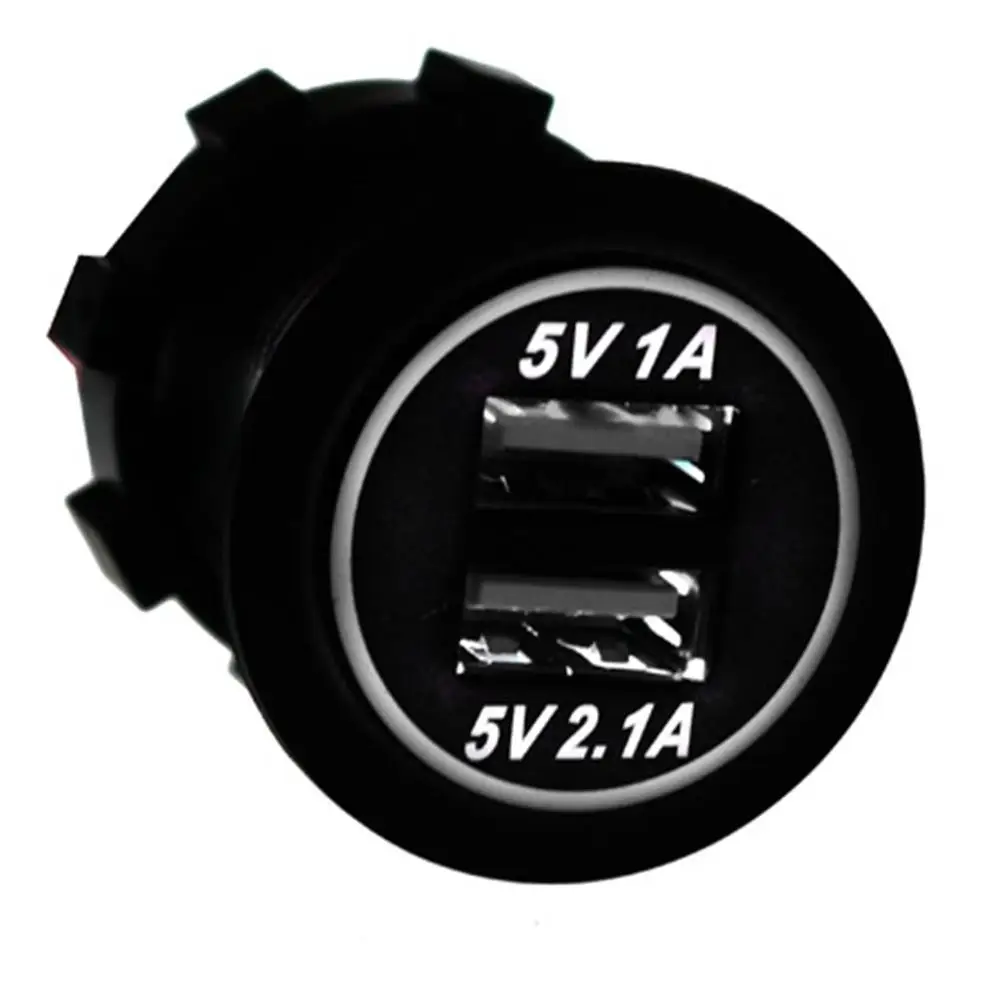 Автомобиля с двумя портами USB Зарядное устройство Крышка для мото Авто Грузовик ATV Лодка 12 V-24 V светодиодный двойной USB гнездо Зарядное устройство Мощность адаптер