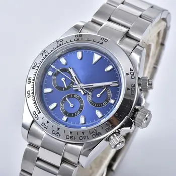 

39mm BLIGER Luminous white/black/white/gary dial Mechanical Automatic Men's Watch steel bracelet Date Week