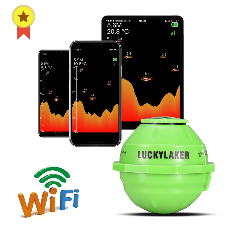 Lucky-Sonar Wireless Fish Finder Fish Finder Echo Sounder Detect for Lake and Sea Fishing IOS and Android FF916