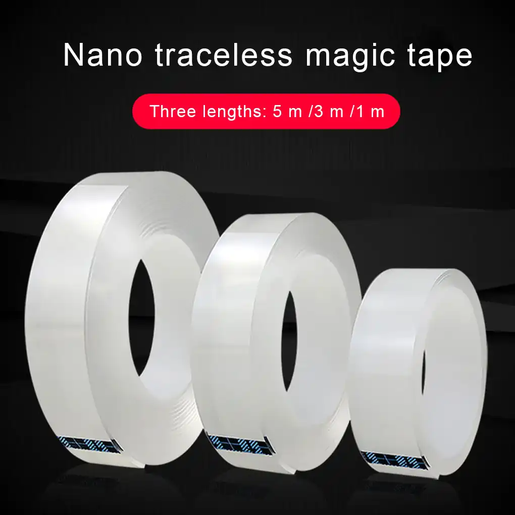 Washable Transparent Tape Multipurpose Reusable Removable Traceless Clear Double Sided Adhesive Strip Tape Aliexpress