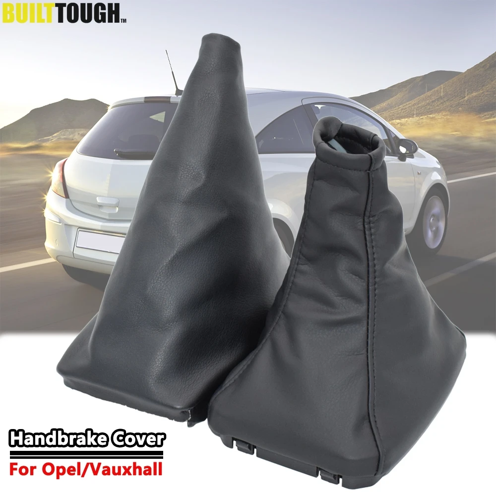 2PcsSetBlackHandbrakeGearGaiterDustCoverSetForOpelVauxhall