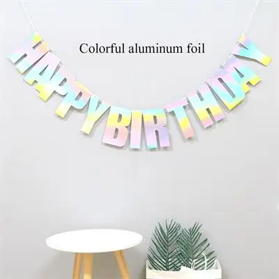 laser Colorful Креативный с днем рождения баннер украшение для вечеринки поставки первый день рождения для мальчиков и девочек вечерние детские Душ День рождения украшения - Цвет: laser Colorful