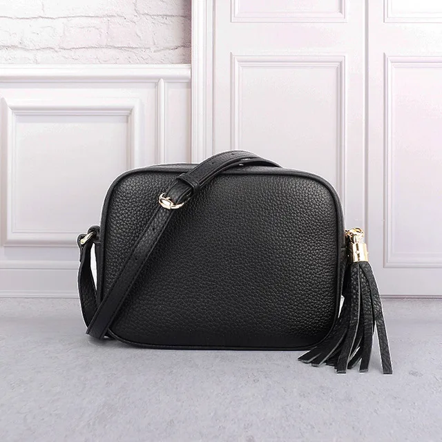 Роскошная Брендовая женская сумка Soho, высокое качество, дизайнерская сумка-Кроссбоди из натуральной кожи, мягкая маленькая сумка-мессенджер, черные сумки - Цвет: Черный