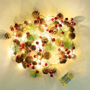 

LED String Light Copper Wire Pine Cone Fariy Light Battery Operated Garland Decoration DIY Wedding Christmas Light Party Lights