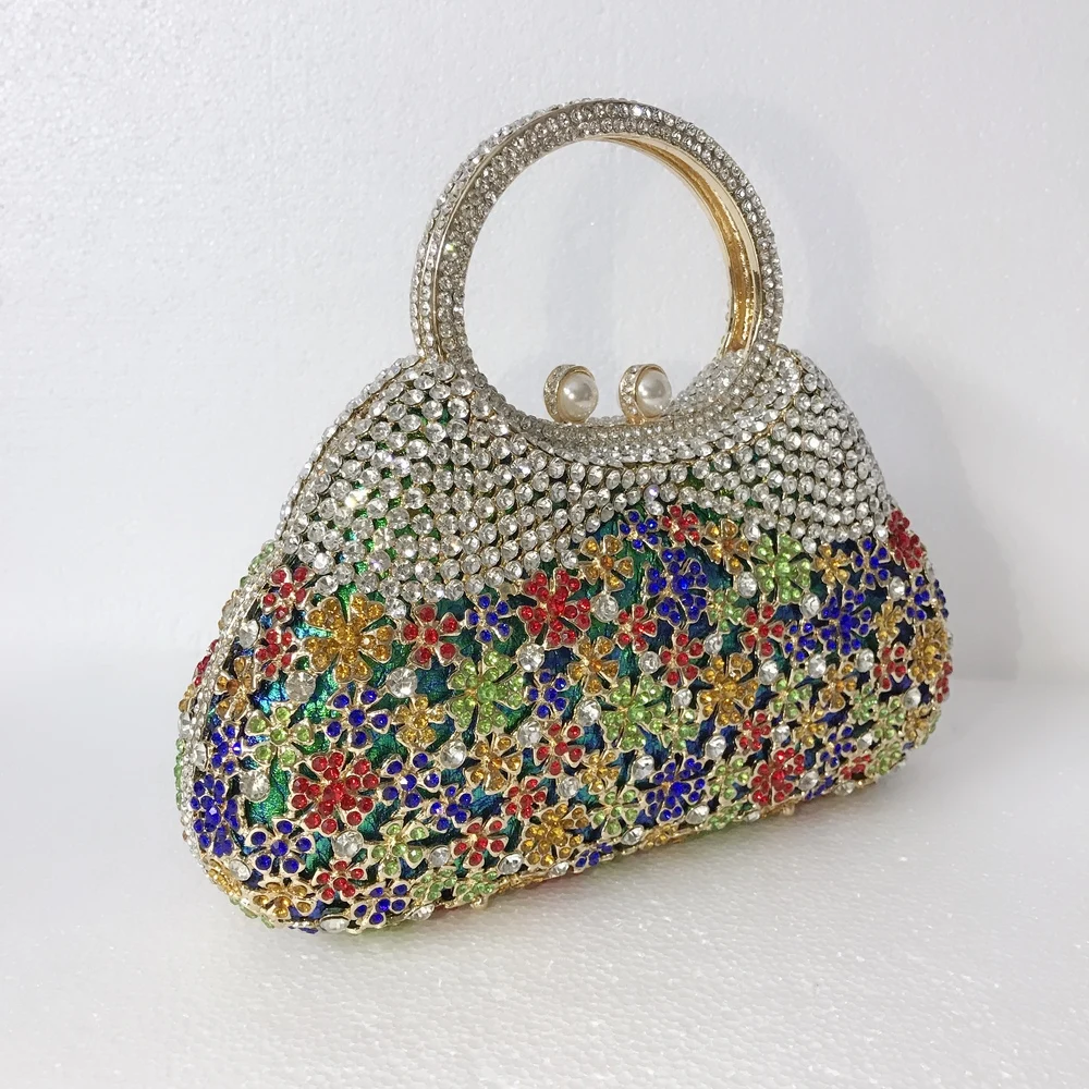 Women's Bags Alloy Evening Bag Crystals / Hollow-out Gold / Fall& Winter
