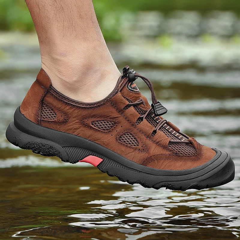 

Breathable Men Shoes Handmade Quality Natural Leather Flats Shoes Men Comfort Outdoor Casual Shoes Zapatillas Hombre