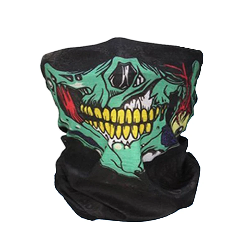 2pcs Halloween Face Mask for Cold Men's Neck Gaiter Shield Scarf Elastic Balaclava Headbands Headwear Windproof Skull Bandana 6