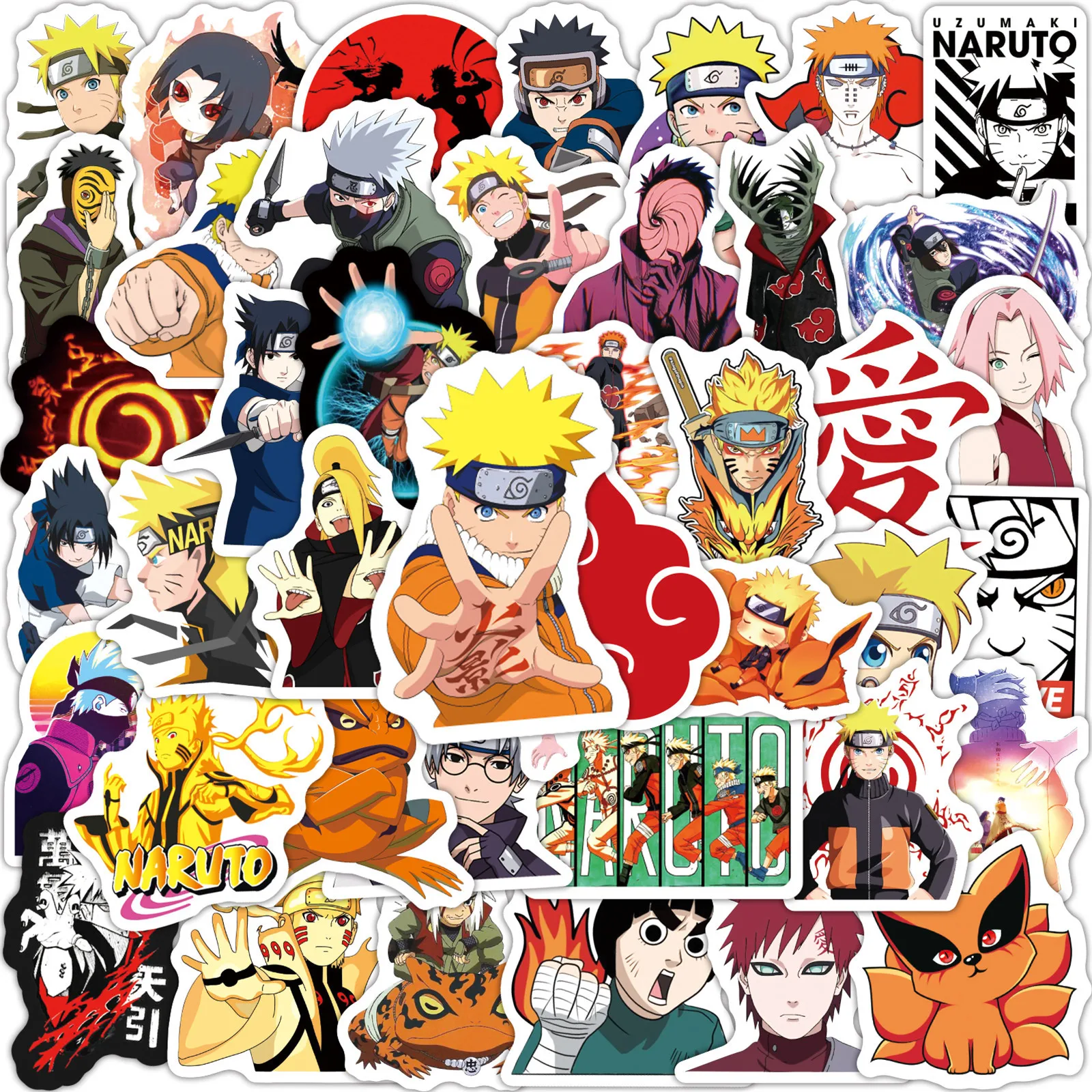 10/50pcs Cartoon Naruto Anime Stickers Guitar Luggage Laptop Bicycle Skateboard Motorcycle Diy