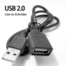 1,5 м/1 м/0,7 м/0,6 м USB 2,0 папа-мама удлинитель Соединительный кабель адаптер для передачи данных ноутбук дополнительное Расширение зарядный кабель